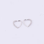 Piercing Daith Coração Prata Love Pedra Zirconia 10 Mm