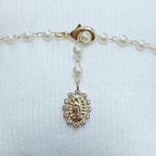 Pulseira Dourada Zircônia E Pérola N. S Das Graças Religioso