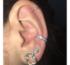 Piercing Argola Falso Fake Pressão Pedra Zircônia Orelha