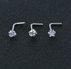 Piercing Nariz Nostril Estrela Pedra Zirconia 3mm Pt De Luz