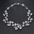 Pulseira Bracelete Prata Com Zircônia Noiva Debutante