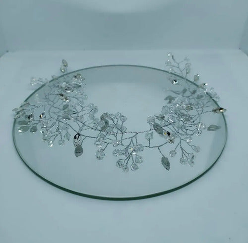 Tiara Arranjo Enfeite Cabelo Noiva Fio Cristal Strass Prata