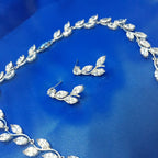 Conjunto Colar E Brinco Noiva Zircônia Prata Festa Debutante