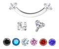 Piercing Sombracelha Banana Aço Cirúrgic Pedra Zircônia 3 Mm