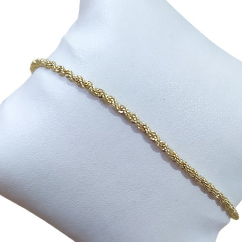 Pulseira Corda Cordão Baiano F A Ouro Semi Joia Com Garantia