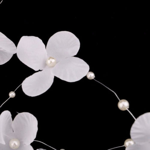Enfeite Arranjo Tiara Cabelo Noiva Perola Flor Casamento