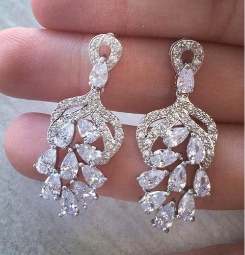 Brinco Noiva Zirconia Prata Festa Formatura Debutante