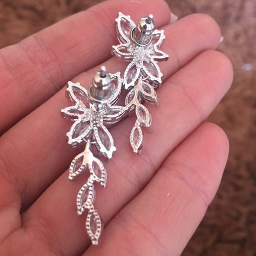 Brinco Noiva Pedra Zirconia Prata Festa Debutante Delicado