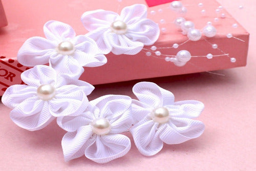 Tiara Enfeite Arranjo Cabelo Noiva Dama Perola Flor Branca