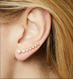 Brinco Ear Cuff Noiva Pedra Zirconia Dourado Debutante Festa