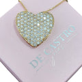 Colar Corrente Pedra Zirconia Coração Presente Semijoia