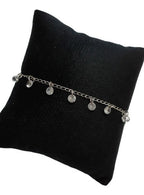 Pulseira Com Pingentes Pedra Zirconia Folheada A Ródio Prata