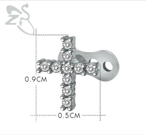 Piercing Microdermal Zirconia Pedra Coração Estrela Cruz Flo