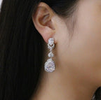 Brinco Noiva Pedra Zirconia Prata Festa Debutante Gota