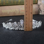 Coroa Tiara Noiva Strass E Zirconia Prata Debutante Luxo