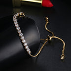 Pulseira Bracelete Dourada Pedra Zircônia Noiva Debutante