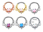 Piercing Para Nariz Septo Indiano Prata Pedra Zirconia