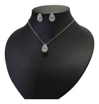 Conjunto Colar Brinco Noiva Pedra Zirconia Prata Dourad Gota