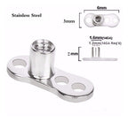 Piercing Microdermal Zirconia Pedra Coração Estrela Cruz Flo