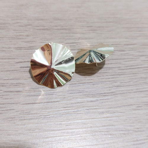 Brinco Chapa Pequeno Redondo Delicado Folheado A Ouro 18k