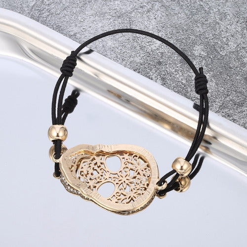 Pulseira Bracelete Caveira Mexicana Festa Pedra Strass