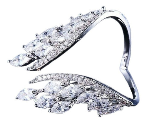 Anel Noiva Pedra Zirconia Festa Prata Ou Dourado Casamento