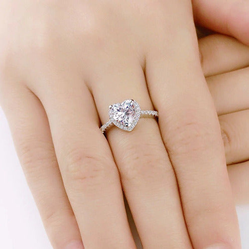Anel Noivado Banhado Ouro Branco Com Pedra Zirconia