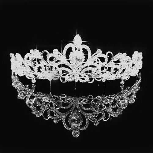 Coroa Tiara Prata Noiva Strass Debutante Promoção Barata