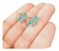 Brinco Argola Pedra Zirconia Verde Dourado Folheado Ouro 18k