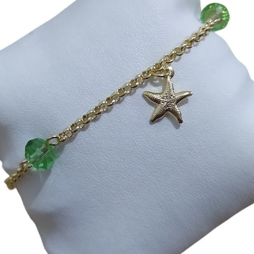 Pulseira Pingentes Fundo Do Mar Folheado Ouro Semi Joia