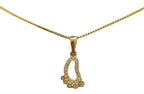 Colar Pezinho Gestante Pedra Zirconia F. Ouro 18k Semijoia