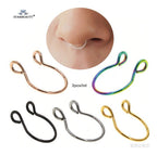 Piercing Nariz Septo Argola Falso Dourado Prata Preto Aço