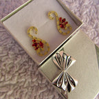 Brinco Dourado Noiva Pedra Zirconia Verde Azul Preto Festa