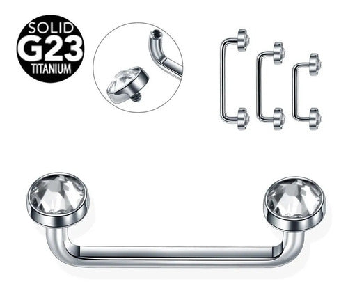 Piercing Surface Pedra Cristal 100% Titânio