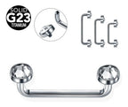 Piercing Surface Pedra Cristal 100% Titânio