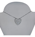 Colar Corrente Pedra Zirconia Coração Semijoia Banho D Rodio