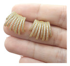Brinco Ear Cuff  Pedra Zirconia Banhado Ouro Meia Argola Lux