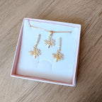 Conjunto Colar E Brinco Pedra Zirconia Árvore Da Vida F Ouro