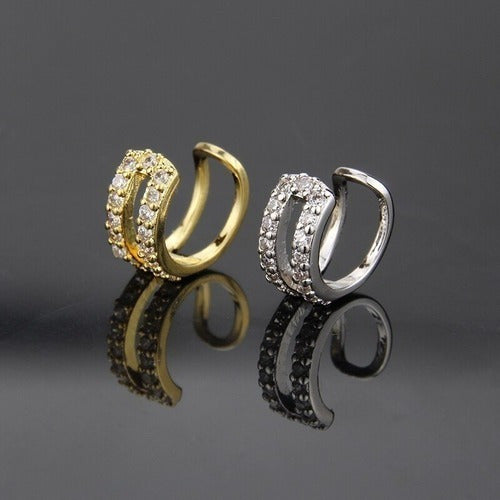 Piercing Argola Fake Falso Dourado Ou Prata Pedra Zirconia