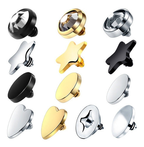 Piercing Microdermal Dourado Coração 4mm Topo