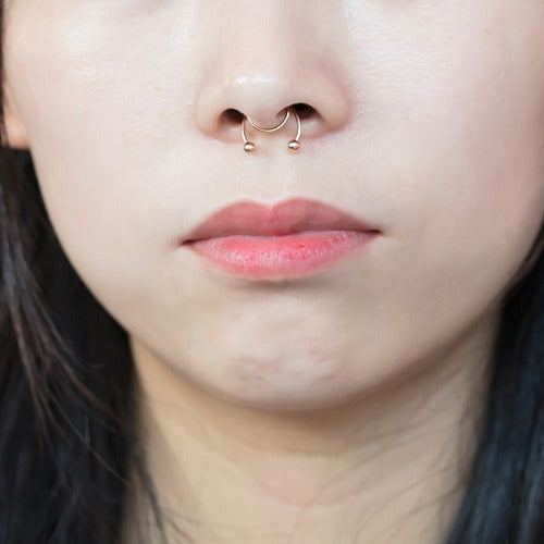 Piercing Nariz Septo Argola Falso Dourado Prata Preto Aço