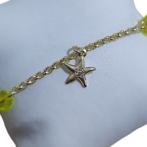Pulseira Pingentes Fundo Do Mar Folheado Ouro Semi Joia