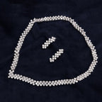 Conjunto Colar E Brinco Noiva Zircônia Prata Festa Debutante