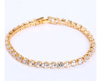 Pulseira Bracelete Riviera Dourada Zircônia Noiva Debutante