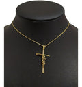 Colar Cruz Crucifixo Jesus Zirconia Dourado F. Ouro 18k