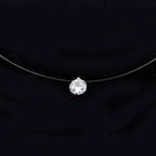 Colar Gargantilha Pedra Zirconia Prata Ponto De Luz Nylon