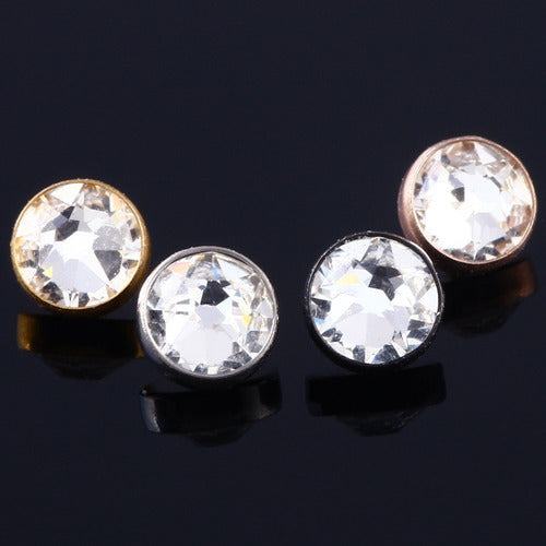 Piercing Microdermal Prata Rosa Furtacor Pedra 3 Mm Topo