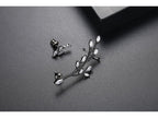 Brinco Ear Cuff Pedra Zirconia Rodio Negro Festa Debutante
