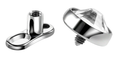 Piercing Microdermal Titânio Pedra Cristal 3mm 4mm 5mm