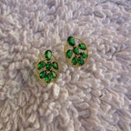 Brinco Dourado Noiva Pedra Zirconia Verde Azul Vermelhofesta